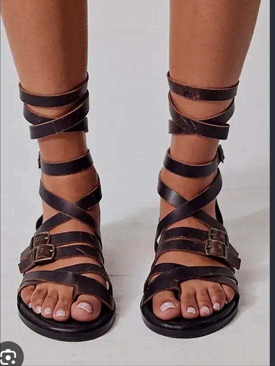 Free People Shoes - Free People Vanadia Gladiator Sandals Distressed Brown Leather Size 9
